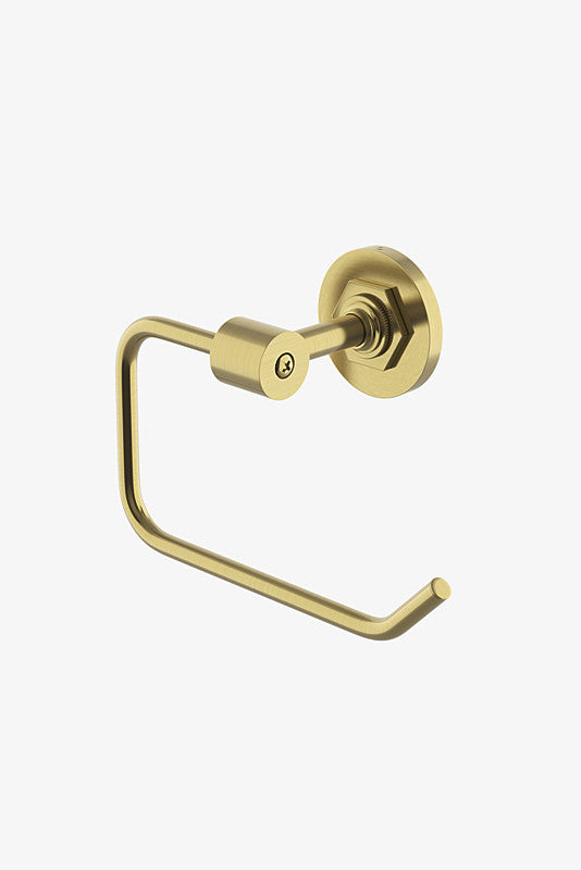 Waterworks | Henry Wall Mounted Swing Arm Paper Holder in Unlacquered Brass