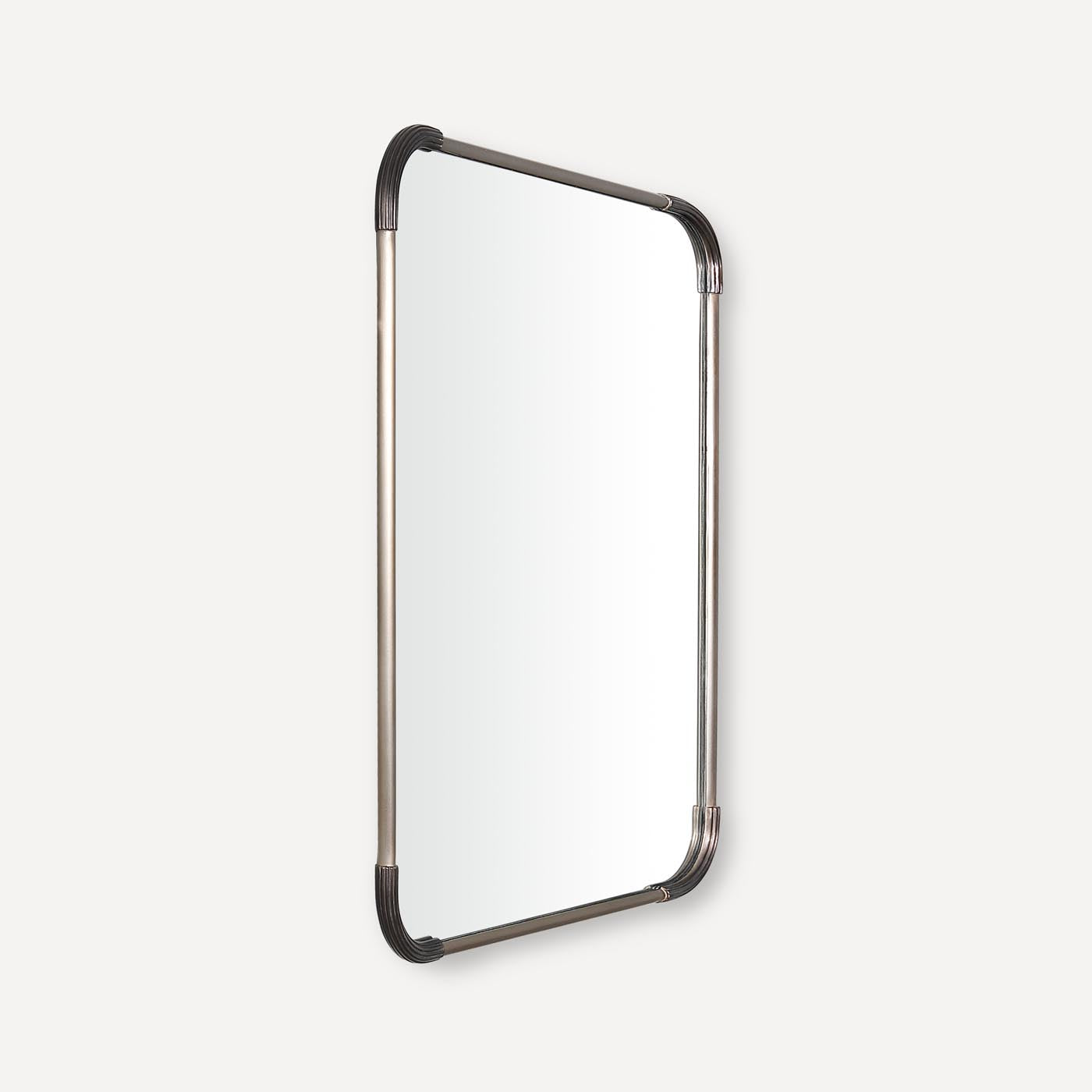 Robern | Mixed Metal Mirror 24 x 40 x 1-1/16 in Brushed Pewter and Iron Black