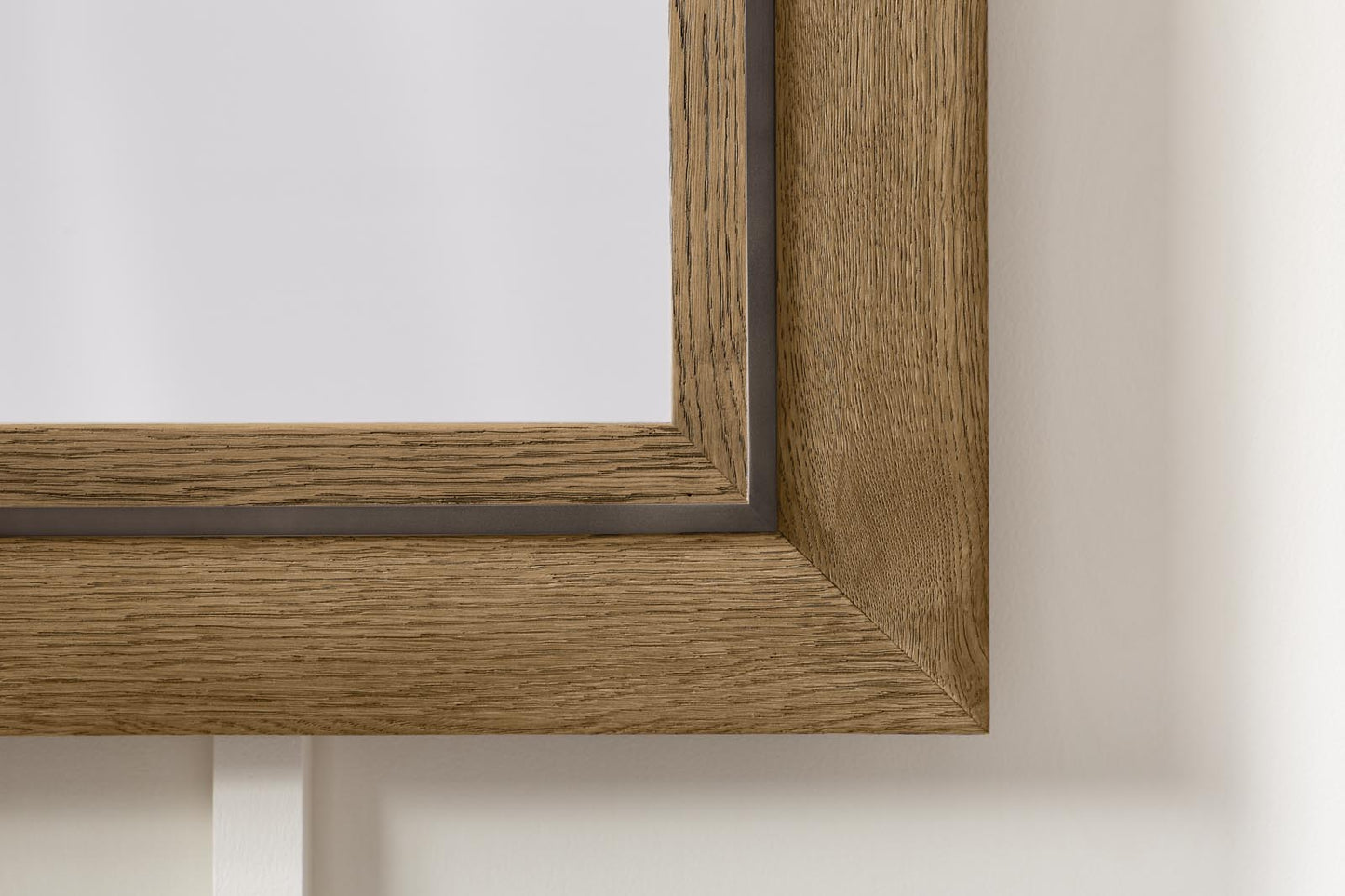 Robern | Wood Mirror w Metal Inlay 24 x 30 x 1-1/2 in Lt Gray Oak w Brush Pewter