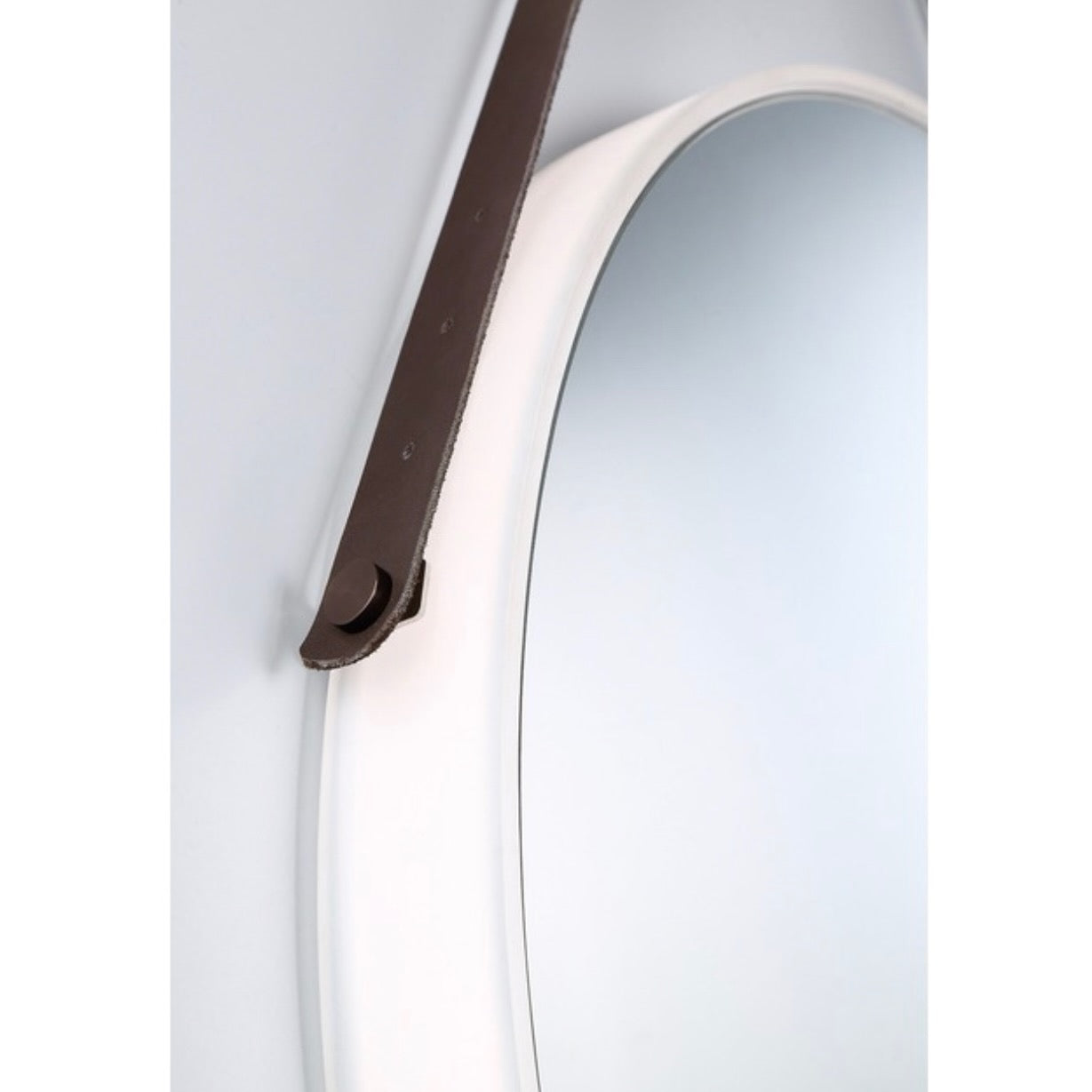 Eurofase Lighting | Salerno 24 in Round Edge Lit Mirror with Leather Strap