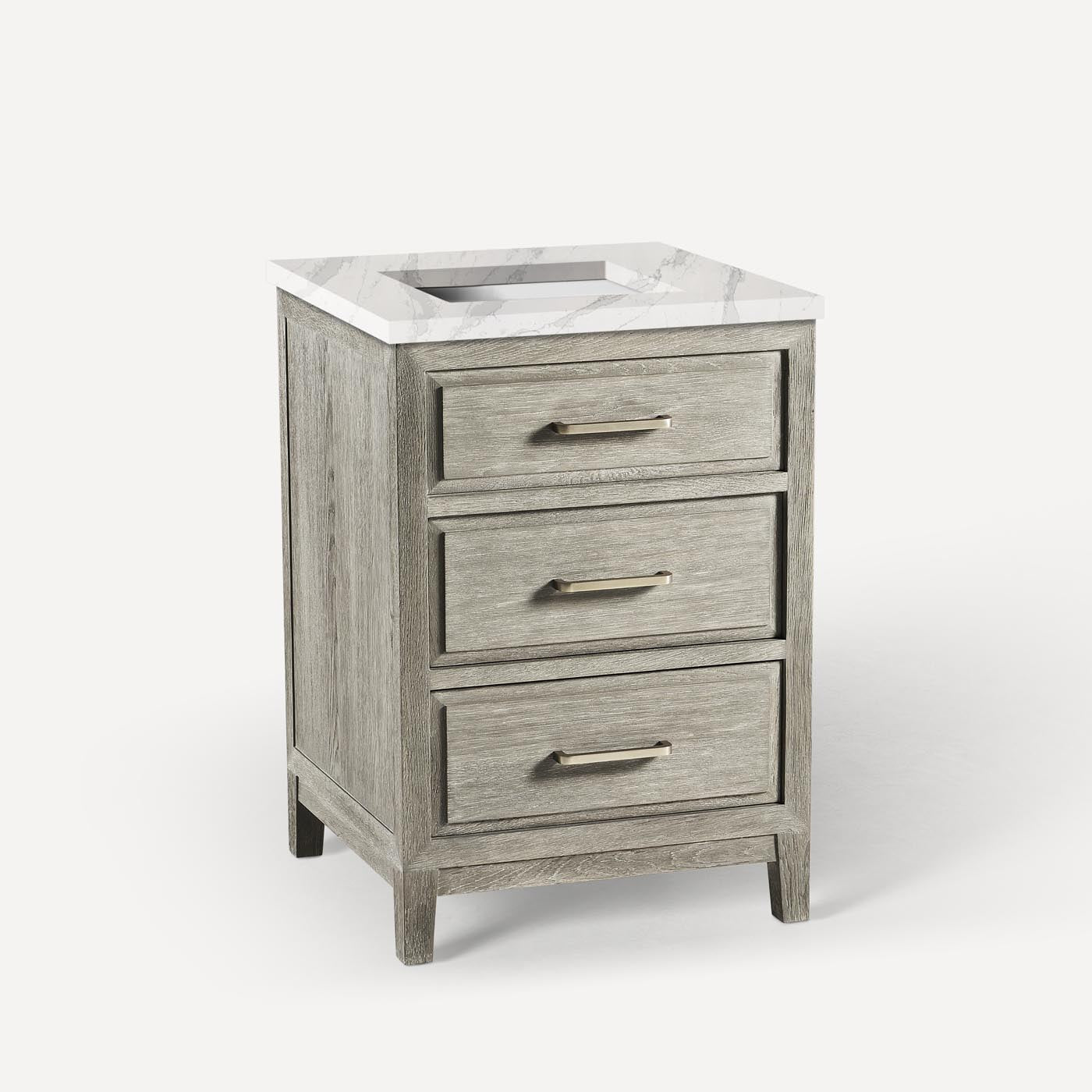 Robern | Chestnut Hill Vanity 24 x 34 x 23 in Lgt Gray Oak w Brush Pewter No Top