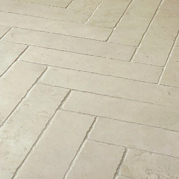 Carmel Stone | Nazare White Limestone Tile 3 x 12 x 5/8 Time Worn Texture