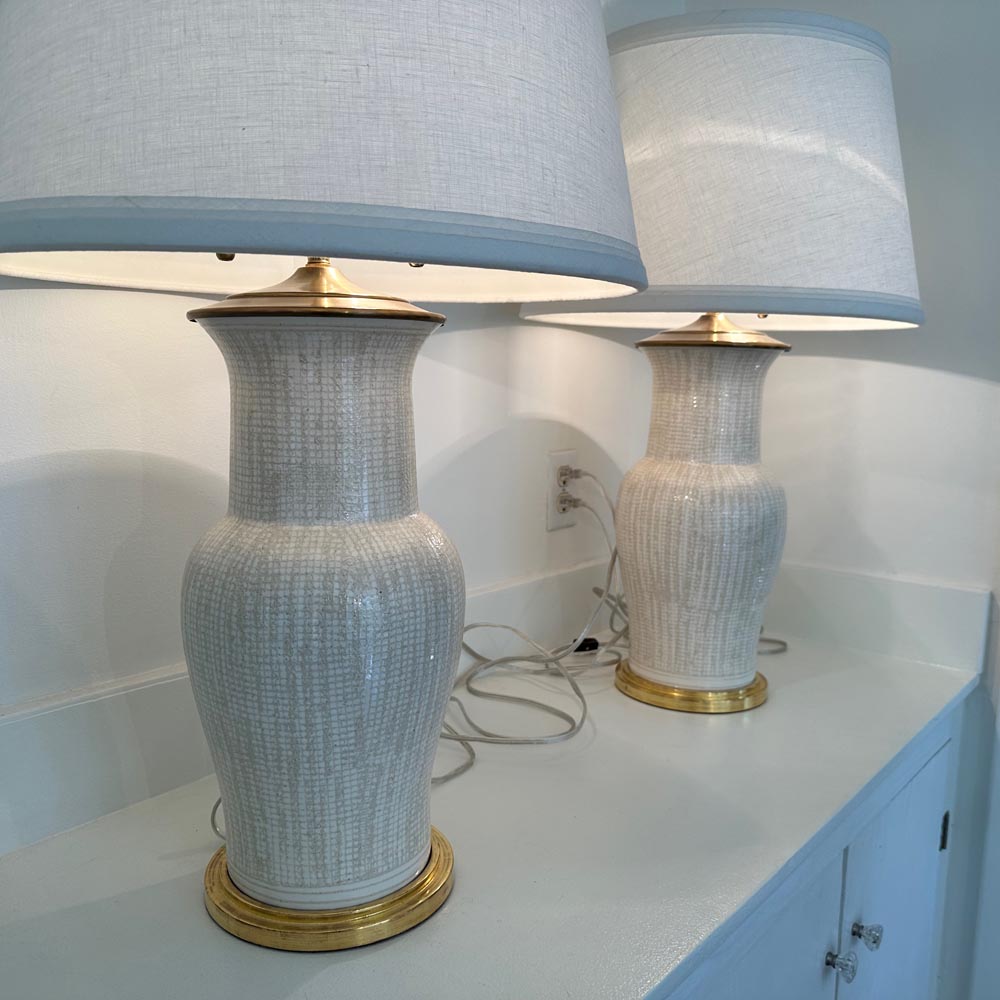 Christopher Spitzmiller | Pair of Lamps with Textured Pattern
