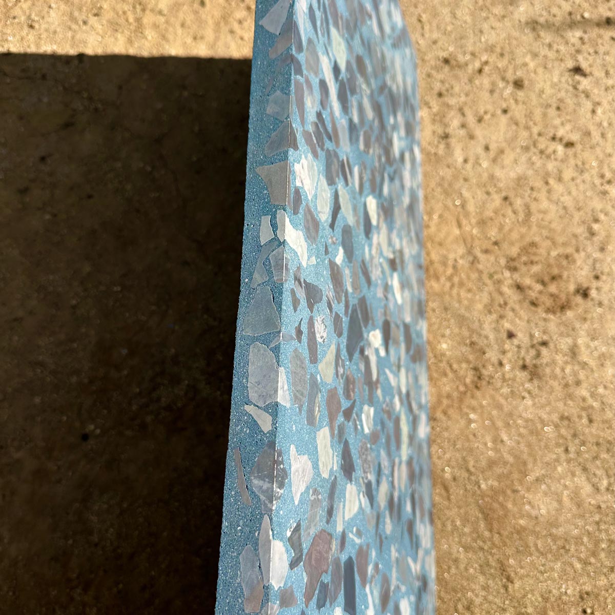 Concrete Collaborative | Venice Terrazzo 6x24 Azure Large Black and Pale Chip