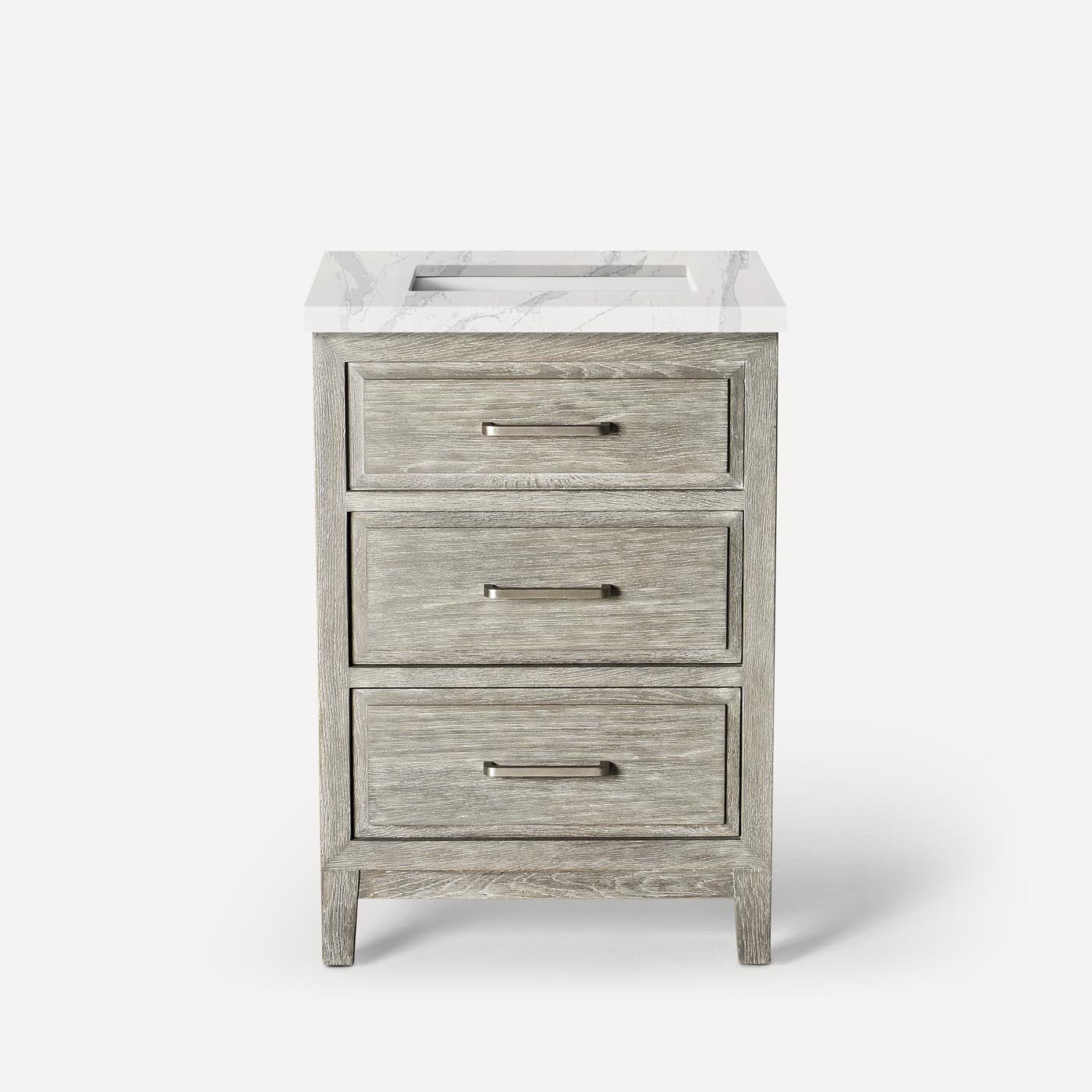 Robern | Chestnut Hill Vanity 24 x 34 x 23 in Lgt Gray Oak w Brush Pewter No Top