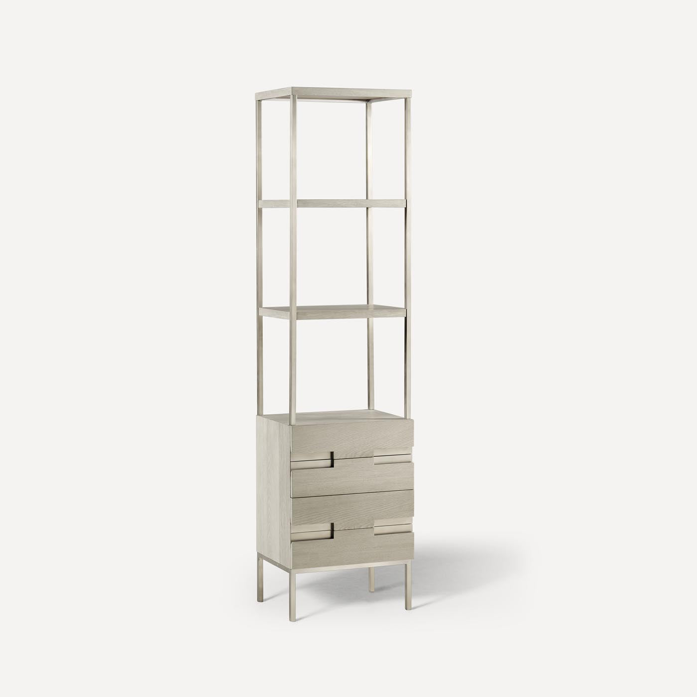 Robern | Sendai Linen Cabinet 20 x 80 x 16 in Natural Gray w Brushed Pewter