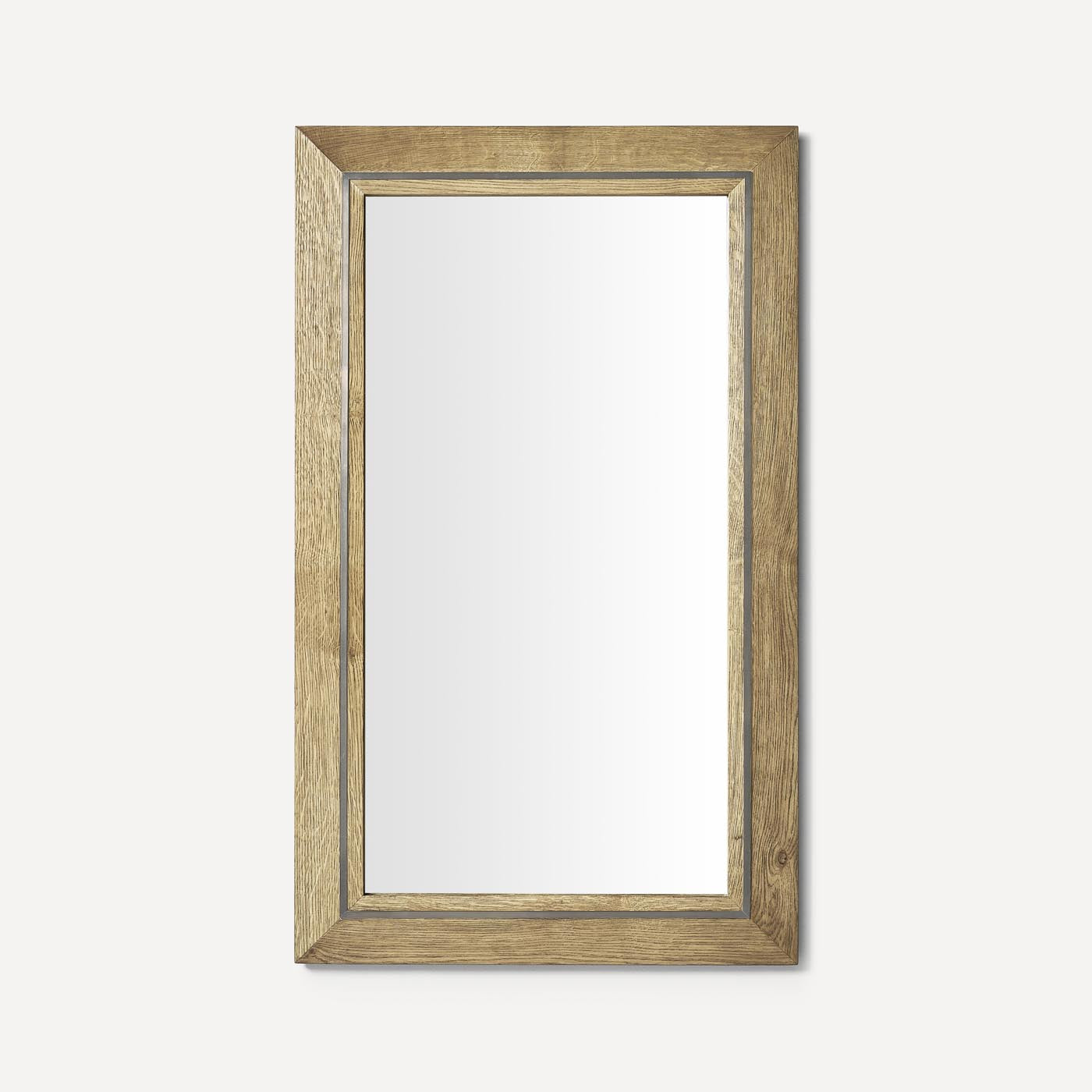 Robern | Craft Series Mirror w Metal Inlay 24 x 40 x 1-1/2 in Weathered Oak Iron Black