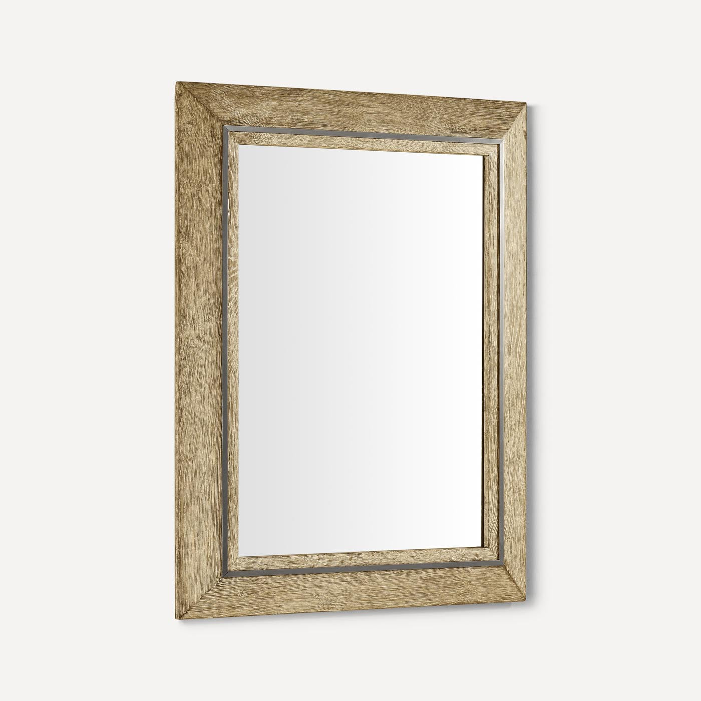 Robern | Wood Mirror w Metal Inlay 24 x 30 x 1-1/2 in Weather Oak Iron Black