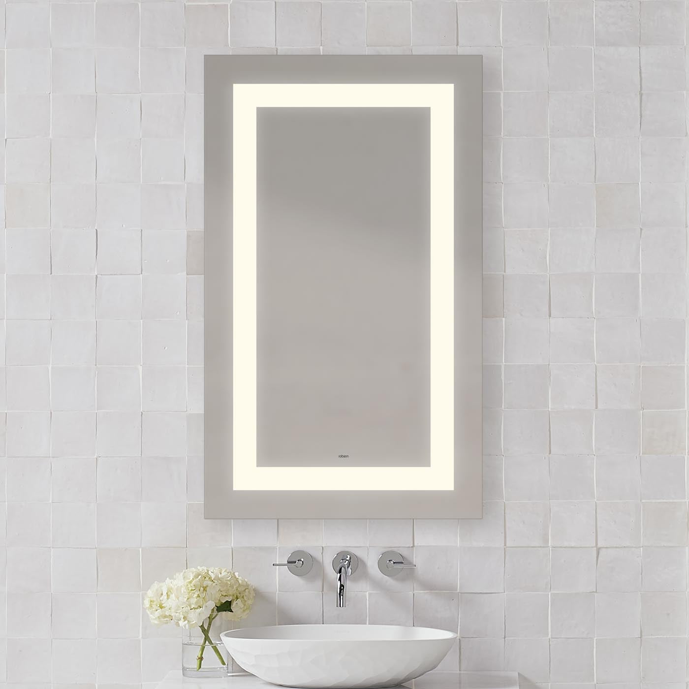 Robern | Vitality Lighted Mirror 36x30x1-3/4" Inset Light Warm 3K Dim Defog