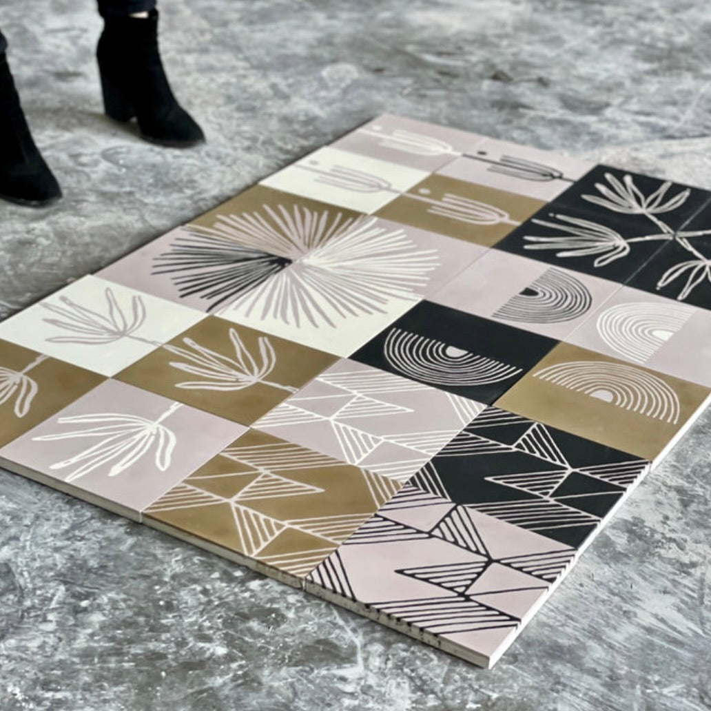 Concrete Collaborative | 8x8 Strands Indio Shadow in Ebony with Lilac Accent