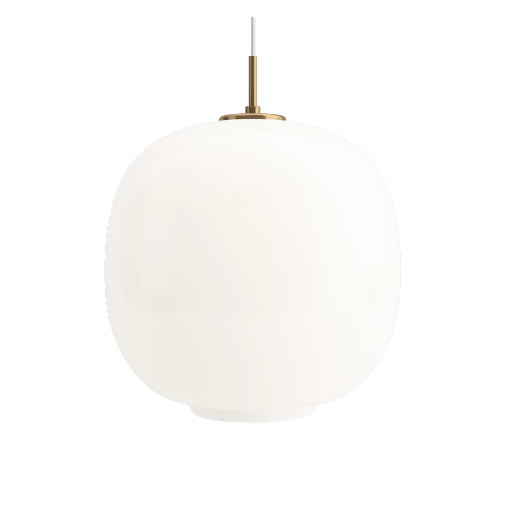 Louis Poulsen | VL 45 Radiohus Pendant in Brass/glossy White Opal Glass