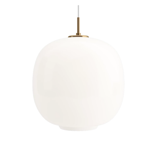 Louis Poulsen | VL 45 Radiohus Pendant in Brass/glossy White Opal Glass