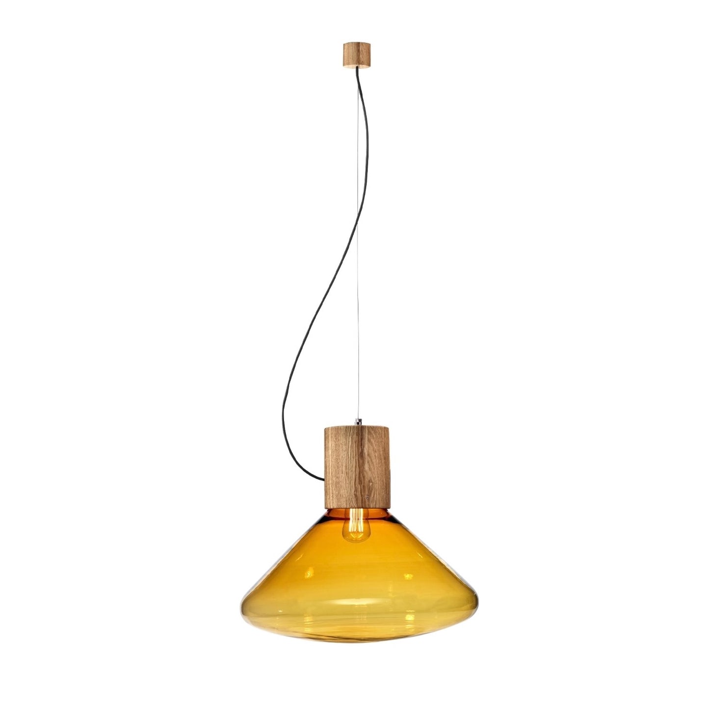 Brokis | Muffins Wood Pendant in Amber with Natural Oak