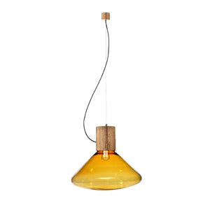 Brokis | Muffins Wood Pendant in Amber with Natural Oak