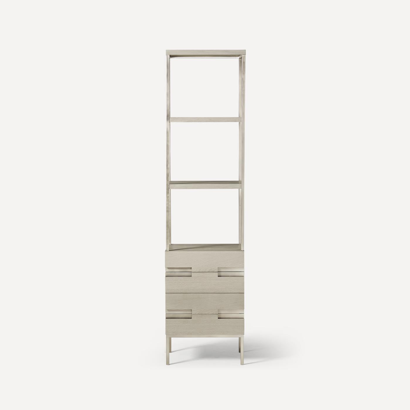 Robern | Sendai Linen Cabinet 20 x 80 x 16 in Natural Gray w Brushed Pewter