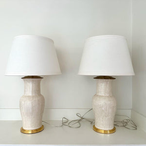 Christopher Spitzmiller | Pair of Lamps with Textured Pattern