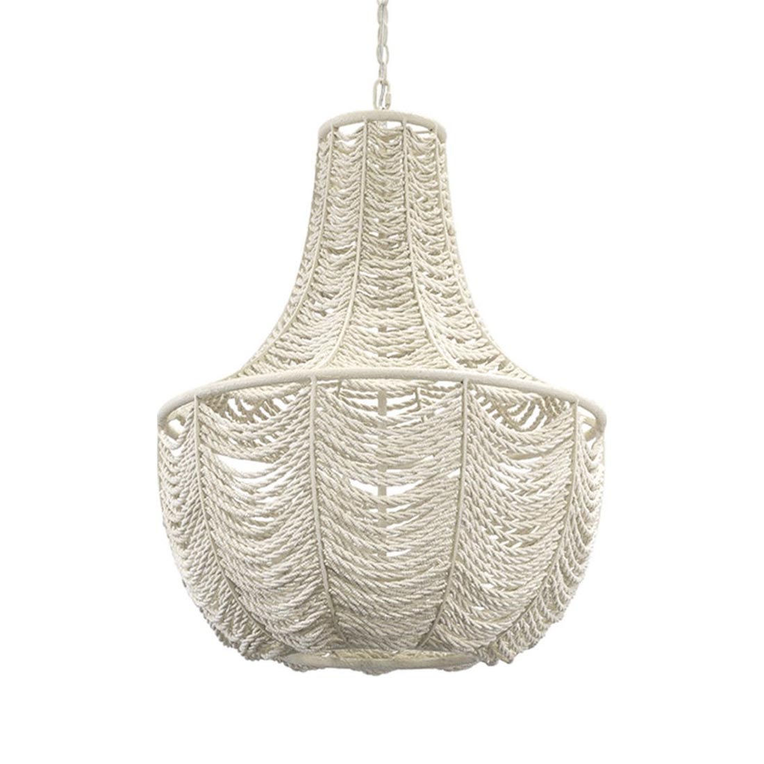 Palecek | Cabrillo Chandelier 24.5Hx27Wx 27D Metal Hand-sewn Coconut Shell Beads