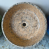 Concrete Collaborative | Concrete Terrazzo Round Sink in Color Sable, Dark Chip