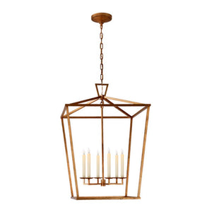 Visual Comfort & Co. | E. F. Chapman Darlana 6 Light 29 inch Gilded Iron Foyer Lantern Ceiling Light