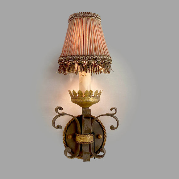 Fine Art Lamps | Castile Single-Light Wall Sconce with Decorative Pleated Shade and Tassel Shade Fringe