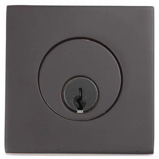 Emtek | Single Cylinder Deadbolt Square - Flat Black