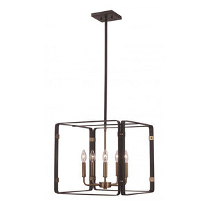 Transglobe | Contemporary Foyer Light Fixture in Black and Antique Gold.