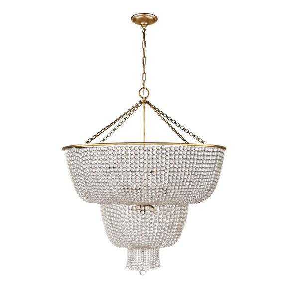 Visual Comfort & Co. | Aerin Jacqueline 12 Light 32 Inch Hand Rubbed Antique Brass Two-Tier Chandelier Ceiling Light
