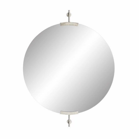 Arteriors Home | Madden Round Mirror H 38.5 x W 30 in Polished Nickel