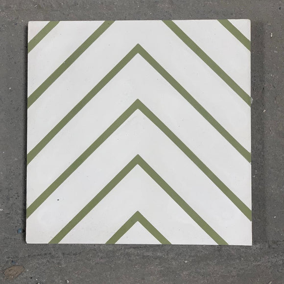 Concrete Collaborative | 8x8 Cement Tile in Lichen and White