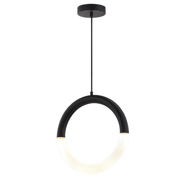Justice | Revolve 18 in LED Pendant Frost Acrylic Matte Blk