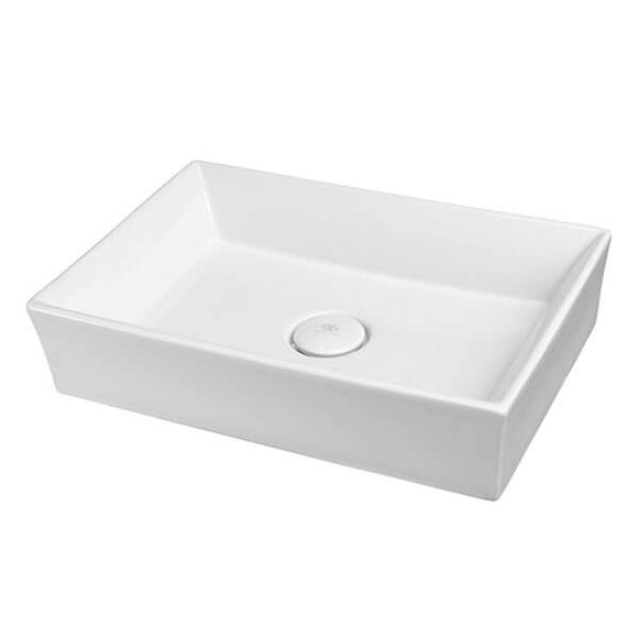 DXV | Pop up, Above Counter, Rectangle Fire Clay Vessel Sink in Canvas White
