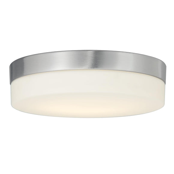 Justice | Pixel 11 in Round LED Flush-Mount Opal Glass Brush Nickel