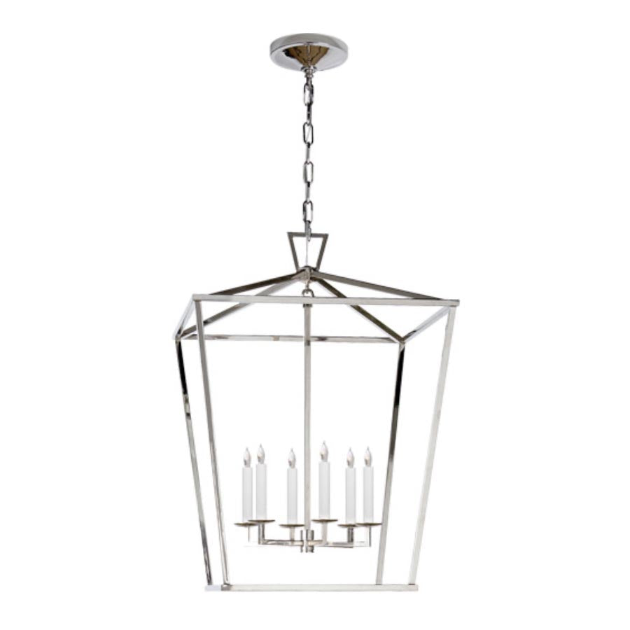 Visual Comfort & Co. E.F. Chapman Collection, Darlana Large Lantern in Polished Nickel