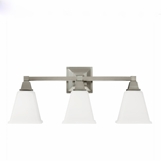 Sea Gull Lighting | Denhelm Collection Wall Light In Chrome Finish with White Glass