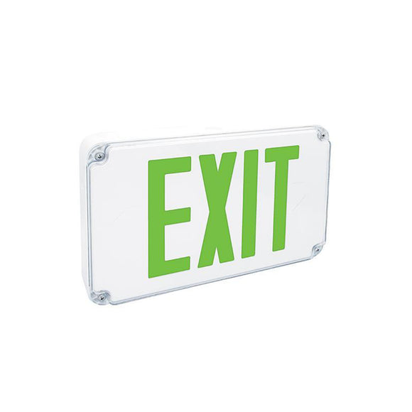 Fulham | FireHorse Double Face Emergency Exit Sign Fixture Green Lettering