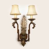 Fine Art Lamps | Stile Bellagio 2 Light 15 inch Tortoise Leather Crackle Sconce Wall Light