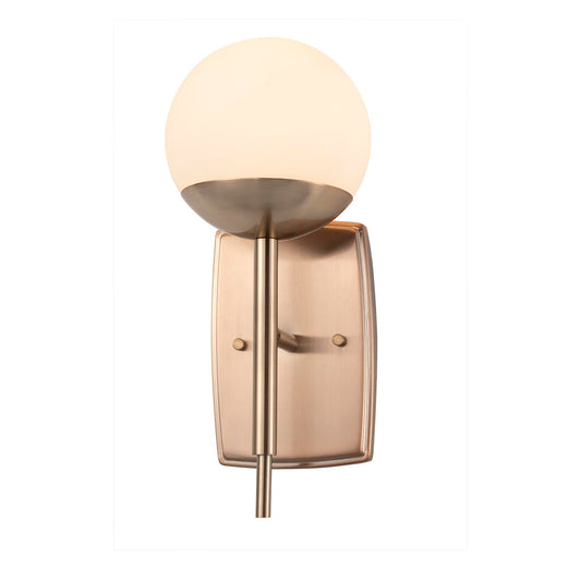 Justice | Epoch 1-Light Wall Sconce Opal Glass Brush Brass