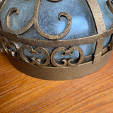 Laura Lee Designs | Palm Ceiling Dome Flush Mount Ceiling Light in Antique Gold.