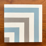 Clé Tile | Cement Square Target 8x8 Tile, in Lake/Metal/White