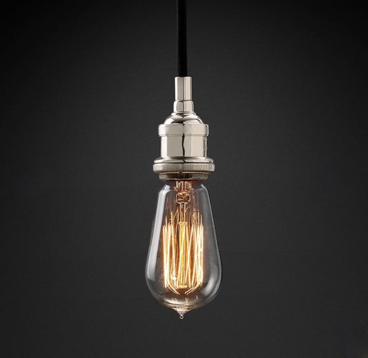 Restoration Hardware | Filament Bare Bulb Single Pendant in Polished Nickel