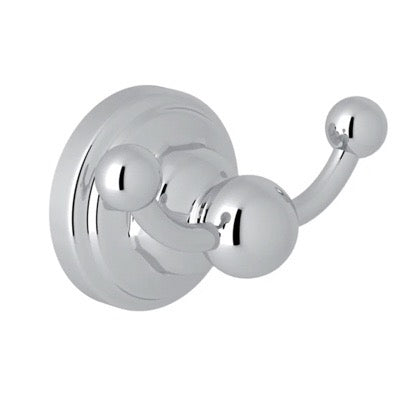 Rohl | Edwardian Perrin and Rowe Double Robe Hook in Polished Chrome