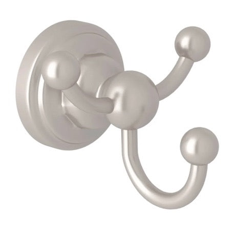 Rohl | Edwardian Perrin and Rowe Triple Robe Hook in Satin Nickel