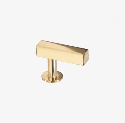 Lew's Hardware | Square Bar Knob in Polished Brass, 1.75