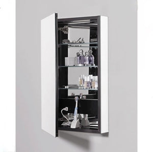Robern | PL Series Flat Beveled Mirrored Door with Black Interior.