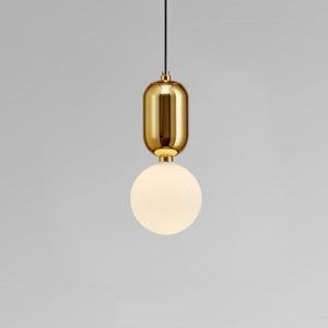 Mento | Iron Gold and White Glass Pendant Light