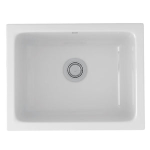 Rohl | Allia 24 Inch Fireclay Single Bowl Undermount Kitchen Or Laundry Sink
