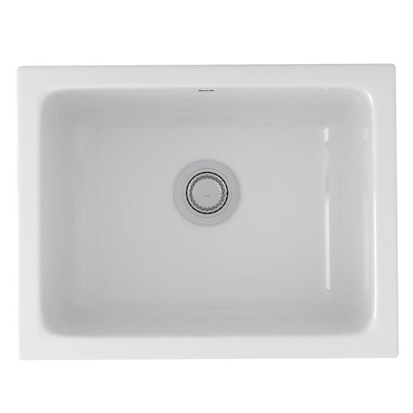 Rohl | Allia 24 Inch Fireclay Single Bowl Undermount Kitchen Or Laundry Sink