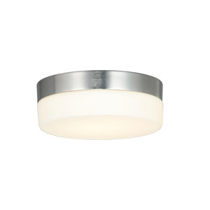 Justice | Pixel 7 in Round LED Flush-Mount Opal Glass Brush Nickel