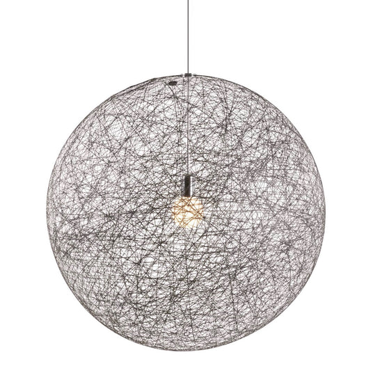 Moooi | Random II Pendant Light - Large Threaded Resin Globe in Black