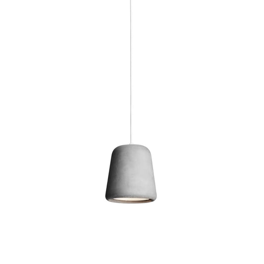 New Works | Material Pendant Light Grey Concrete, White Cord